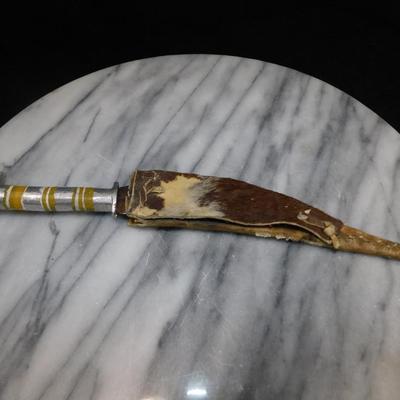Hand-Forged Knife w/ Goatskin Sheath