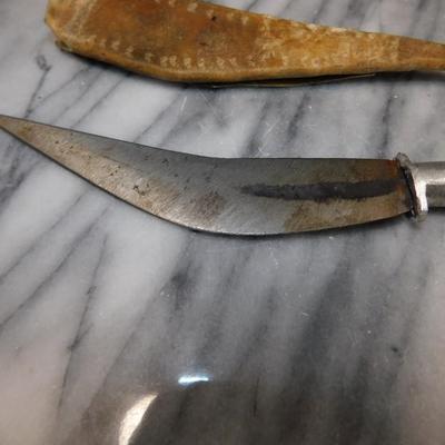 Hand-Forged Knife w/ Goatskin Sheath