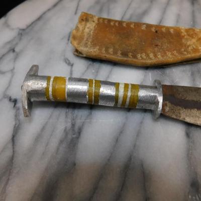 Hand-Forged Knife w/ Goatskin Sheath