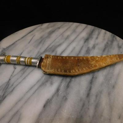 Hand-Forged Knife w/ Goatskin Sheath