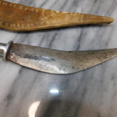 Hand-Forged Knife w/ Goatskin Sheath