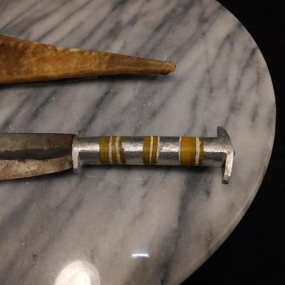 Hand-Forged Knife w/ Goatskin Sheath