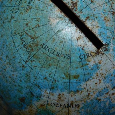 Vintage Ohio Art Pressed Metal Latin Globe Coin Bank 5.25” Tall
