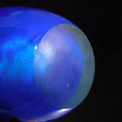 10” Encased Art Glass Floral Murano Style Vase, Thick