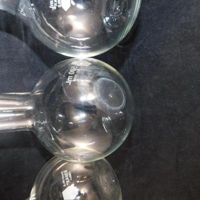 Lot of 6 500mL KIMAX Flat Bottom Boiling Flasks 7.5” Tall