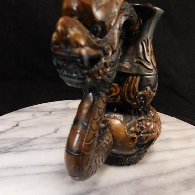 Carved Plaster Serpent Tea Set w/ Serving Tray 9.75”x8”x6”