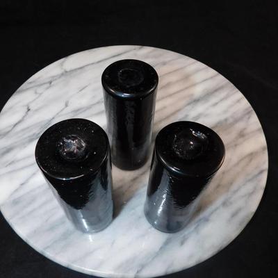 Set of 3 Primitive Deep Amethyst After Dinner Glasses 4” Tall
