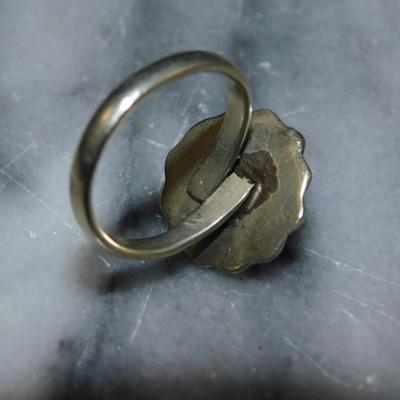 Adjustable 925 Sterling Turquoise Ring, 3.5g