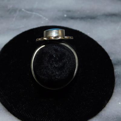 Adjustable 925 Sterling Turquoise Ring, 3.5g