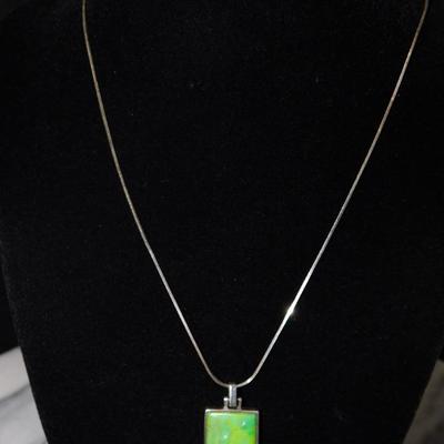 Matching Turquoise? 925 Sterling Earrings & Necklace 20”, 10.8g