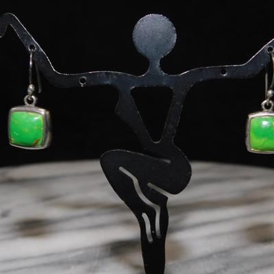 Matching Turquoise? 925 Sterling Earrings & Necklace 20”, 10.8g
