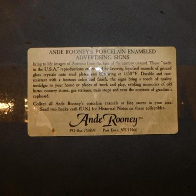 Ande Rooney Porcelain Sign ‘Sinclair Aircraft’ 11.25” Diameter