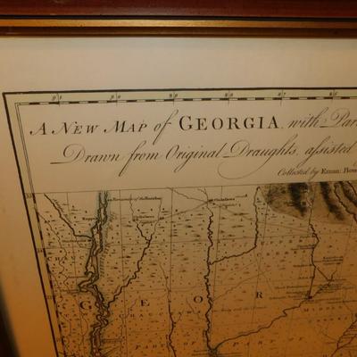 Reproduction 1748 Map of Georgia and Surroundings 23.5’x19”