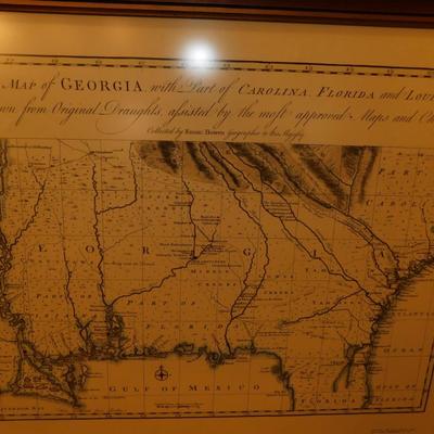Reproduction 1748 Map of Georgia and Surroundings 23.5’x19”