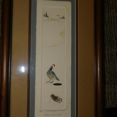 Laura Woolschlager ‘Hole And One’ Framed and Matted Pressed Paper Art 43/60