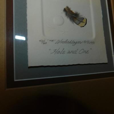 Laura Woolschlager ‘Hole And One’ Framed and Matted Pressed Paper Art 43/60