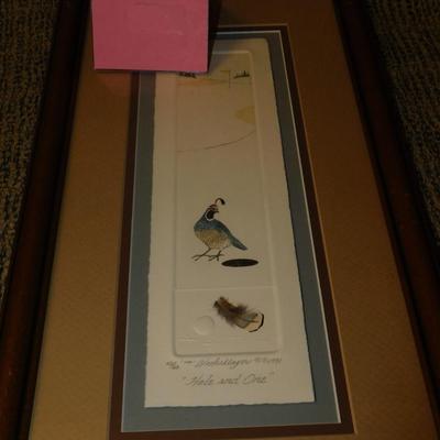 Laura Woolschlager ‘Hole And One’ Framed and Matted Pressed Paper Art 43/60