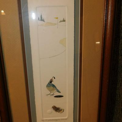 Laura Woolschlager ‘Hole And One’ Framed and Matted Pressed Paper Art 43/60
