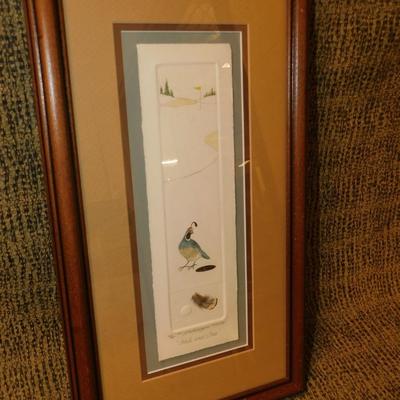 Laura Woolschlager ‘Hole And One’ Framed and Matted Pressed Paper Art 43/60