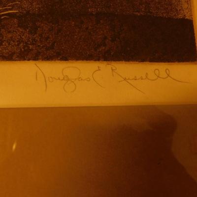 Vintage ‘Nightling’ Lithograph 4/15, Signed Douglas Russell 16.5”x15”