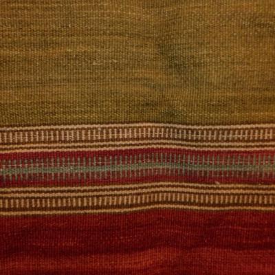 Striped Southwestern Wool Area Rug 7.5’x7’