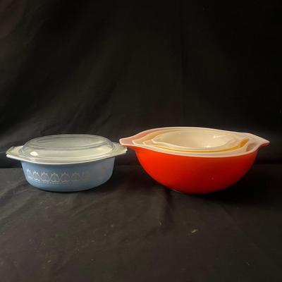 Blue Tulip & Friendship Pattern Pyrex (LR-MG)
