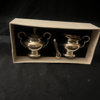 Sterling Silver Cream & Sugar Set w/ Castleton & Wm. Rogers Silverplate Items (LR-MG)
