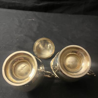 Sterling Silver Cream & Sugar Set w/ Castleton & Wm. Rogers Silverplate Items (LR-MG)