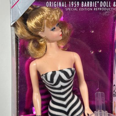 LOT 258: Enchanted Evening Barbie & Original 1958 Replica in Package