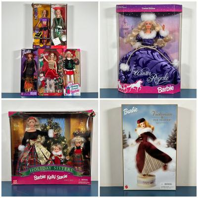 LOT 259: Vintage Holiday/Winter Barbie Collection in Packaging