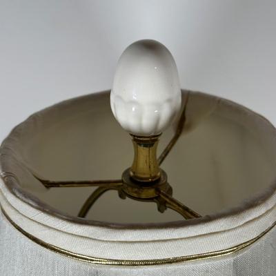 LOT 266: Beautiful Ceramic Table Lamp & Wooden Framed Wall Mirror