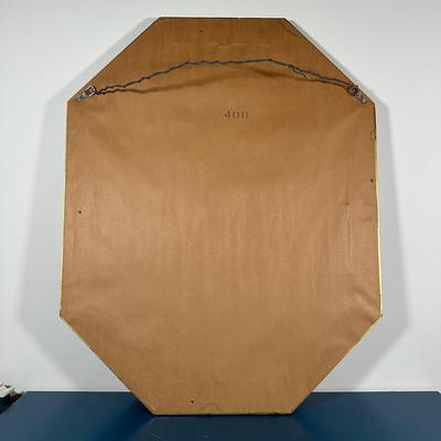 LOT 266: Beautiful Ceramic Table Lamp & Wooden Framed Wall Mirror