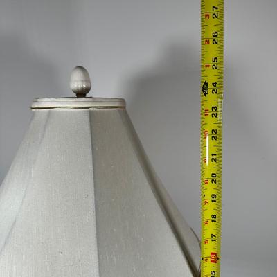 LOT 266: Beautiful Ceramic Table Lamp & Wooden Framed Wall Mirror