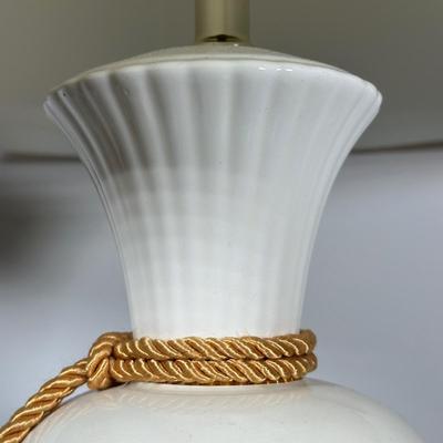 LOT 266: Beautiful Ceramic Table Lamp & Wooden Framed Wall Mirror