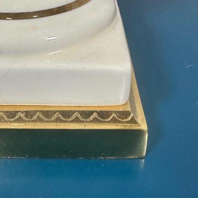 LOT 266: Beautiful Ceramic Table Lamp & Wooden Framed Wall Mirror