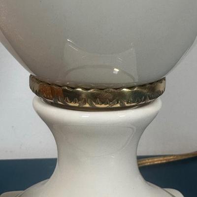 LOT 266: Beautiful Ceramic Table Lamp & Wooden Framed Wall Mirror