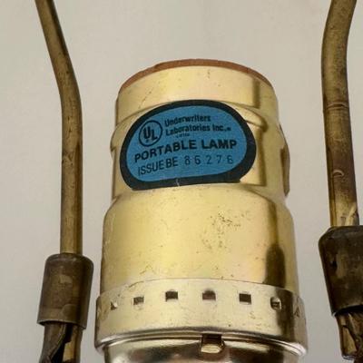 LOT 266: Beautiful Ceramic Table Lamp & Wooden Framed Wall Mirror