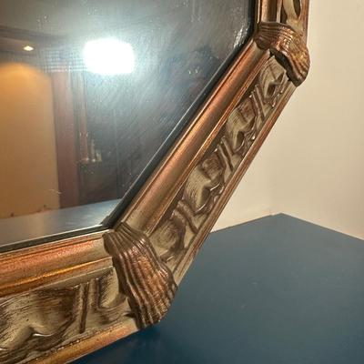 LOT 266: Beautiful Ceramic Table Lamp & Wooden Framed Wall Mirror