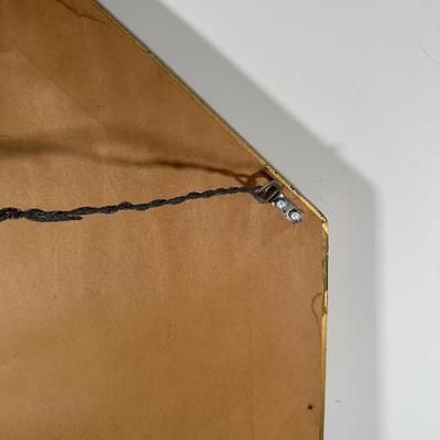 LOT 266: Beautiful Ceramic Table Lamp & Wooden Framed Wall Mirror