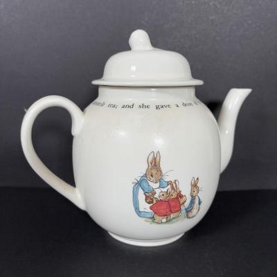 LOT 268: Wedgwood Beatrix Potter Teapot, Vintage Otagiri Music Boxes: Home Sweet Home & You've Got a Friend