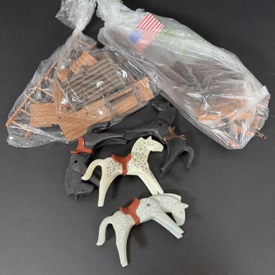LOT 269: Playmobile Figures, Horse, Fort, Teepee