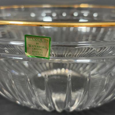 LOT 270: Stunning 10"rd. Marquis by Waterford Crystal Hand-cut Slovenia Bowl