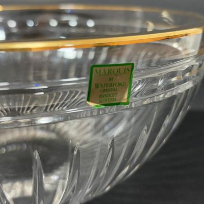 LOT 270: Stunning 10"rd. Marquis by Waterford Crystal Hand-cut Slovenia Bowl