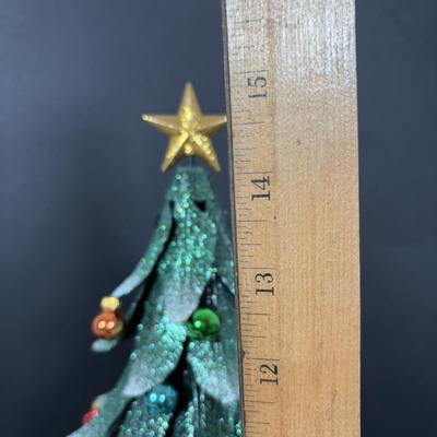 LOT 272: PartyLite Musical Christmas Tealight Candle Holder Glowing Tree w/Magnetic Ornaments