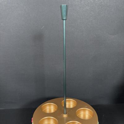 LOT 272: PartyLite Musical Christmas Tealight Candle Holder Glowing Tree w/Magnetic Ornaments