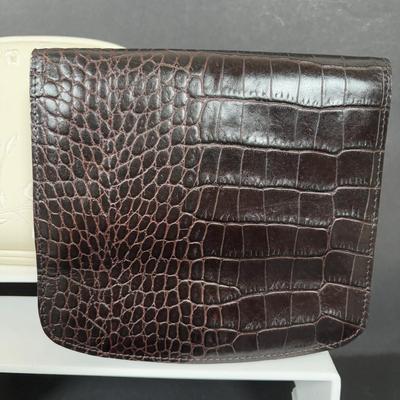 LOT 273: Anne Klein Perfume, Ralph Lauren Crossbody Clutch, Porcelain Music box, Lip Stick/Coin Purse & More