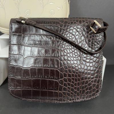 LOT 273: Anne Klein Perfume, Ralph Lauren Crossbody Clutch, Porcelain Music box, Lip Stick/Coin Purse & More