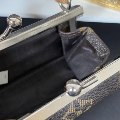 LOT 273: Anne Klein Perfume, Ralph Lauren Crossbody Clutch, Porcelain Music box, Lip Stick/Coin Purse & More