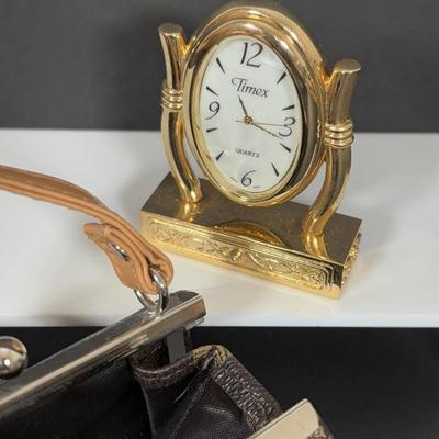 LOT 273: Anne Klein Perfume, Ralph Lauren Crossbody Clutch, Porcelain Music box, Lip Stick/Coin Purse & More