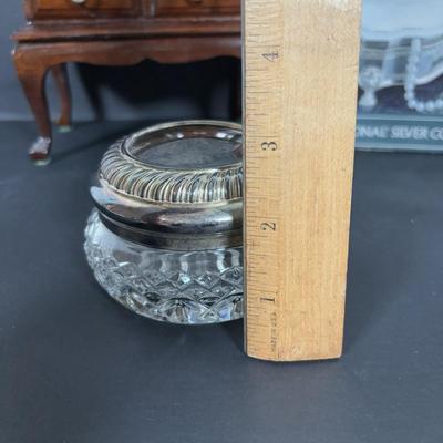 LOT 276: Waterford Crystal Vanity Bow: Powder/Trinket, Vintage Godinger Silver-Plated Trinket Box, Royal Europe Bud Vase, International...